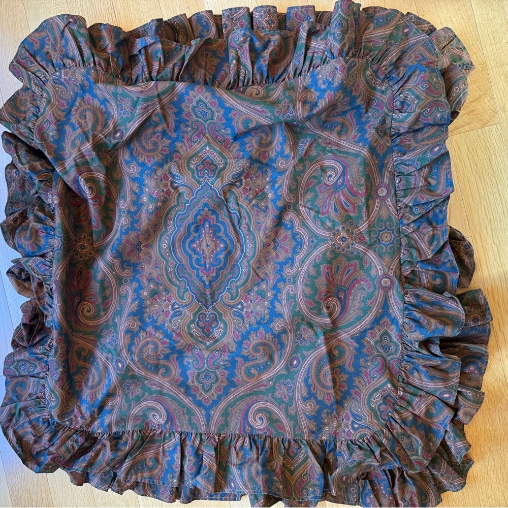 Ralph Lauren Elizabeth Brianna Paisley Ruffled Pillow Euro Shams